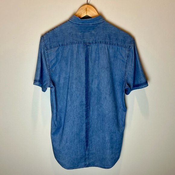 Zanerobe Men’s Medium Wash Denim Button-Up Shirt - Picture 2 of 2